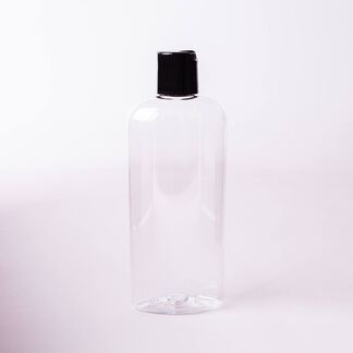 8 oz Clear Bottle with Black Disc Cap - 1