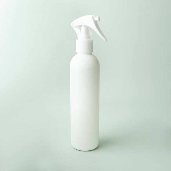 8 oz White Cosmo Bottle with White Trigger Spray Cap