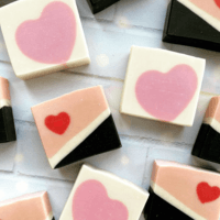 soap bars with stripes and hearts