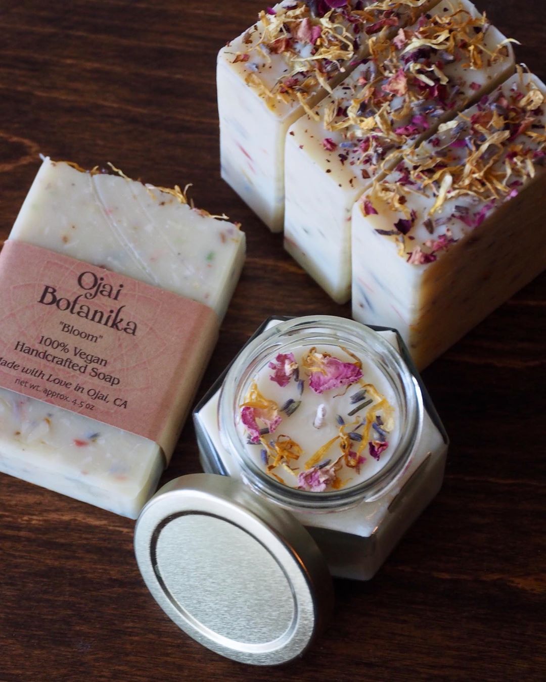 lush honey soap and candle by ojai botanika