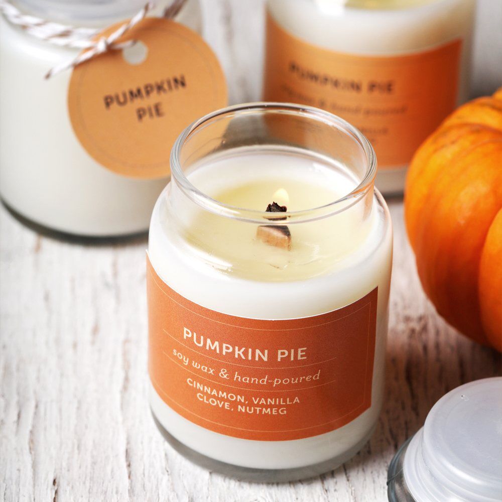 DIY pumpkin pie candles