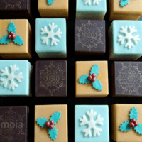 rows of cube shaped holiday soaps