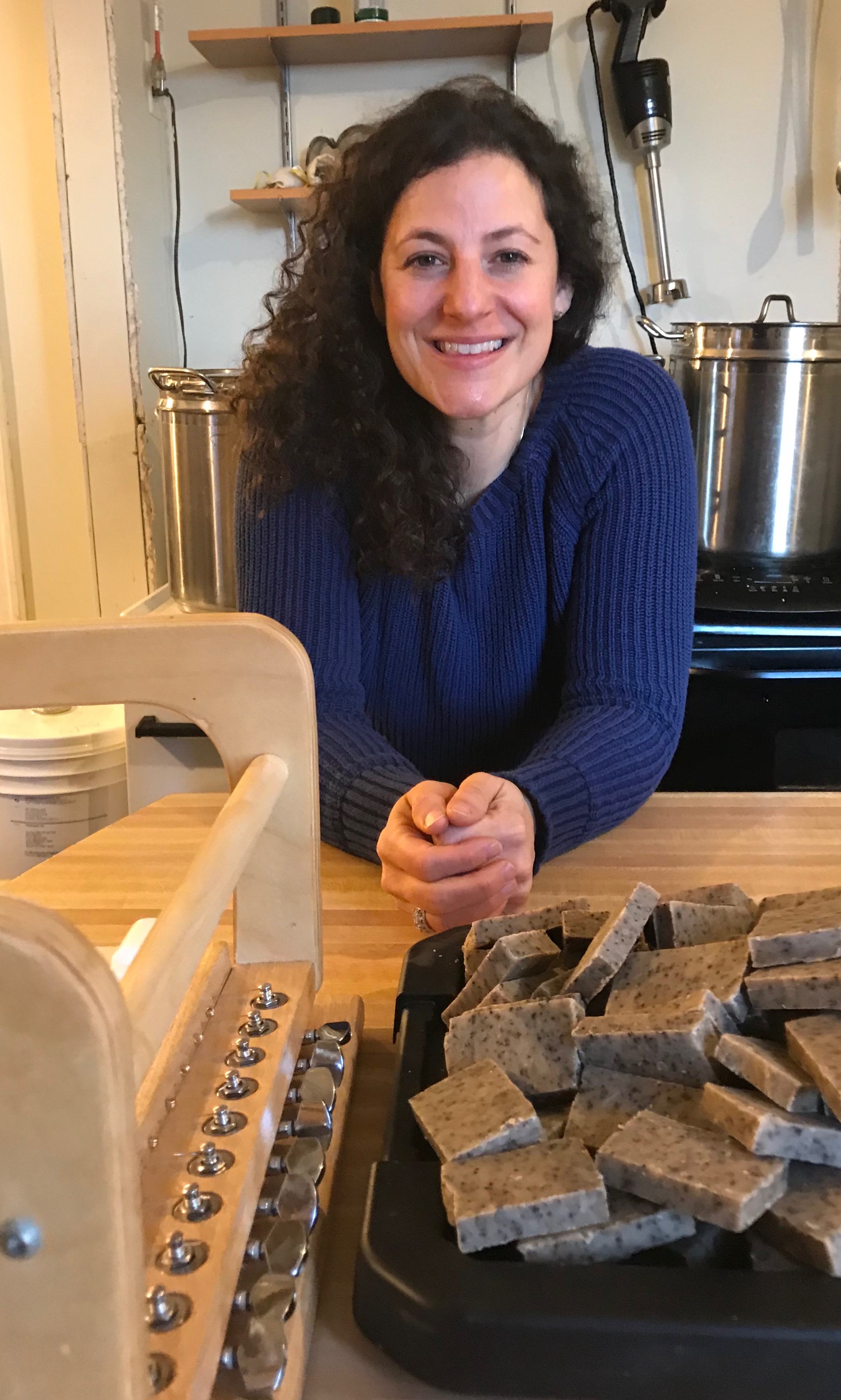 melanie with home brewed soaps