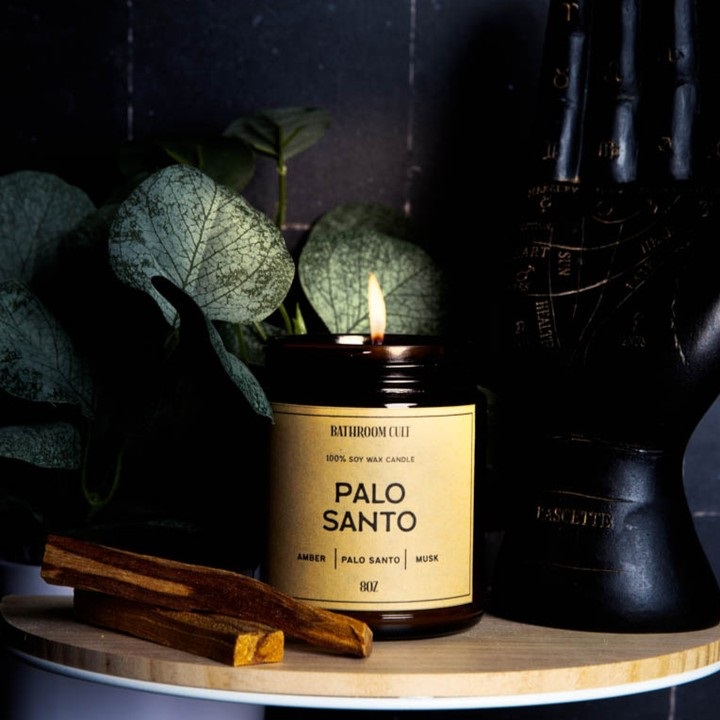Palo Santo scented candle from Bathroom Cult
