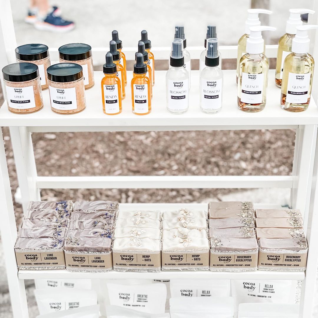 market display by cocoa body co | bramble
berry
