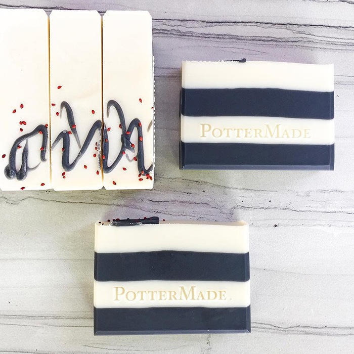 black and white soap by pottermade soap