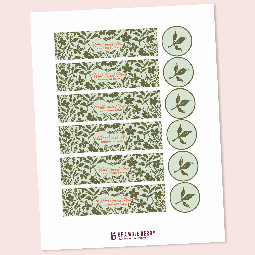 Printable Sweet Pea Hemp Body Balm Label image number null