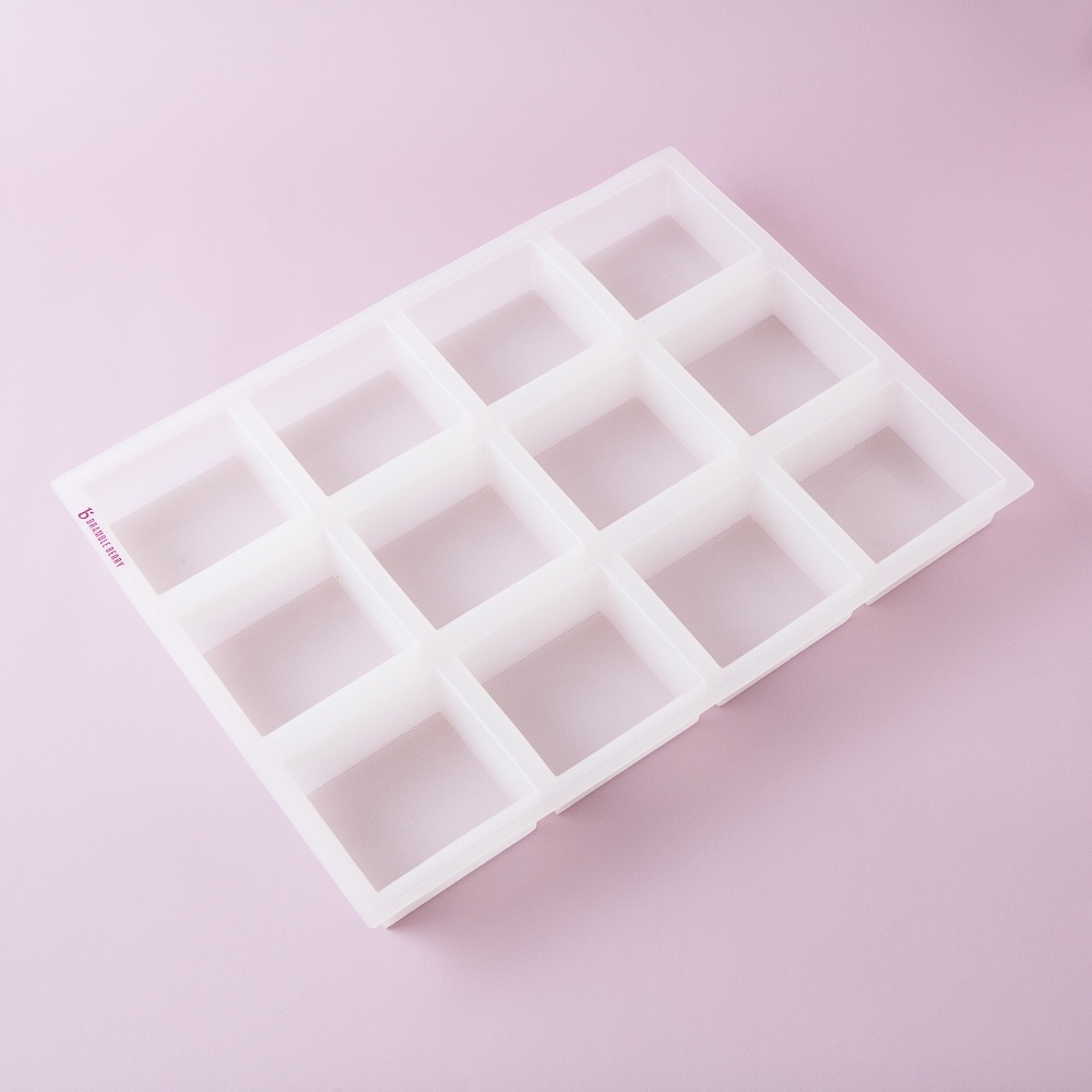 Square Baking Mold for Soap Candles and Jelly Square Soap Mold 4oz Silicone Soap Mold Sturdy and Durable 