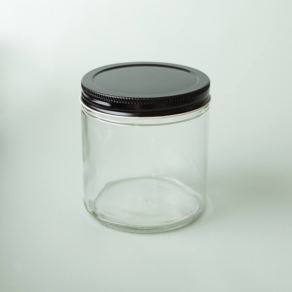 6oz Glass Jar with Black Lid — Kentucky Candle Supply