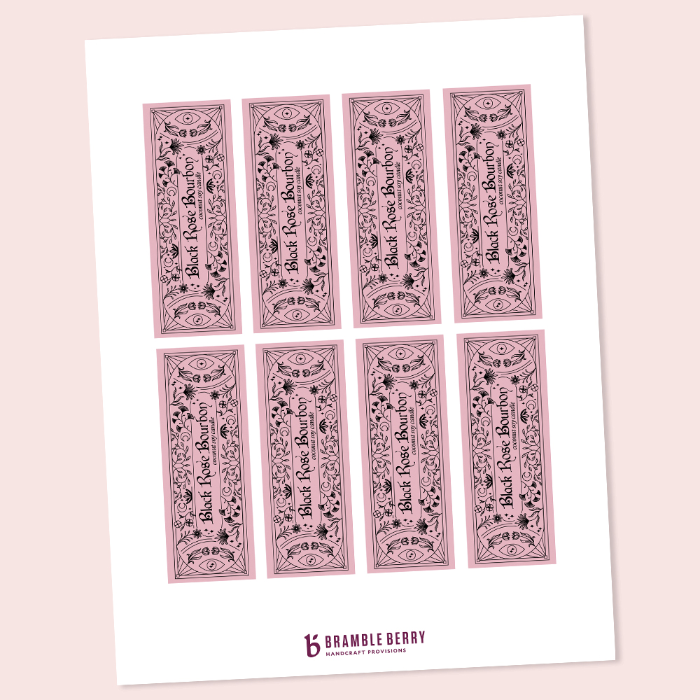 Printable Black Rose Bourbon Candle Label image number null