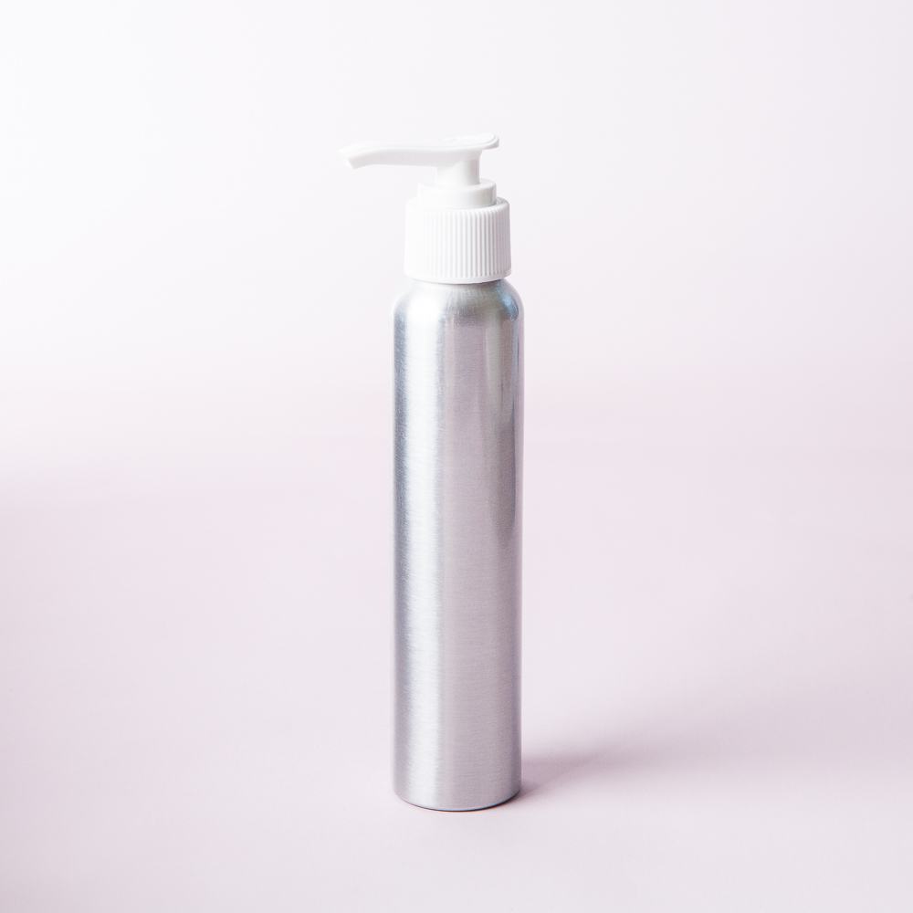 4 oz Brushed Aluminum Bottle with Locking Pump image number null